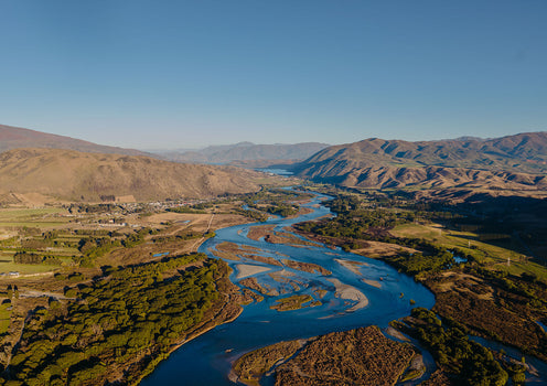 Photographic print of the Waitaki braided river leading to Kurow