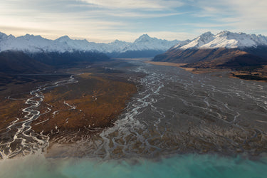 Tasman River Glow fine art landscape photograph, Mackenzie Country, New Zealand by Emma Willetts