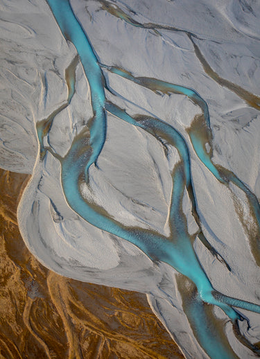 Tasman River Braids fine art landscape photograph, Mackenzie Country, New Zealand by Emma Willetts