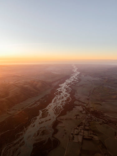 Golden Hour | Waitaki River, NZ fine art landscape photograph, Waitaki, New Zealand by Emma Willetts
