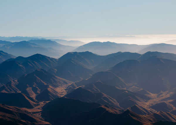 Aerial photo print of the Lindis Pass New Zealand