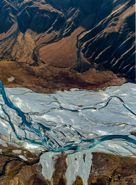 'Rangitata River Veins' Photographic Print, Rangitata New Zealand