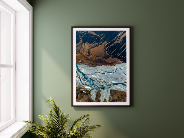 'Rangitata River Veins' Photographic Print, Rangitata New Zealand