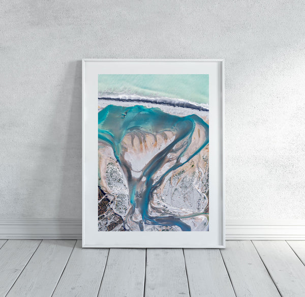 'Rangitata River Mouth' Photographic Print, Rangitata New Zealand