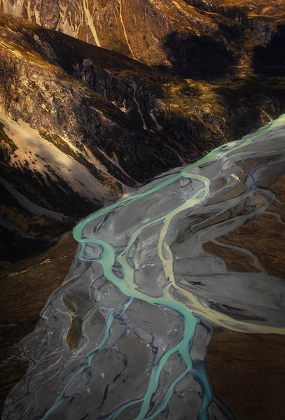 'Golden Hour' Photographic Print, Tasman River New Zealand