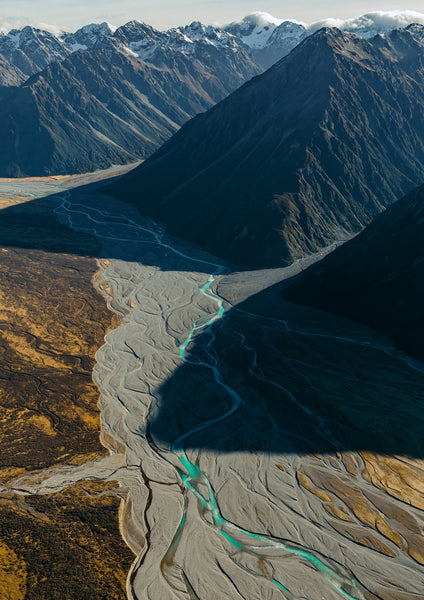 Rakaia Head Waters fine art landscape photograph, Canterbury, New Zealand by Emma Willetts