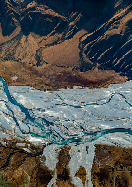 Rangitata River Veins fine art landscape photograph, Canterbury, New Zealand by Emma Willetts
