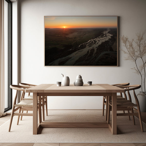 'Morning Glow' Waitaki River Photographic Print, New Zealand