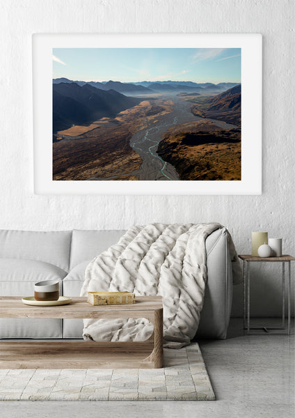 'Rakaia River' Photographic Print 1, Canterbury New Zealand