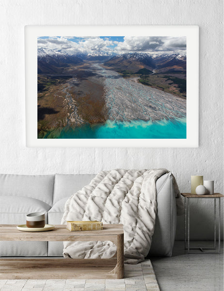 'Tasman River Mt Cook' Photographic Print, New Zealand
