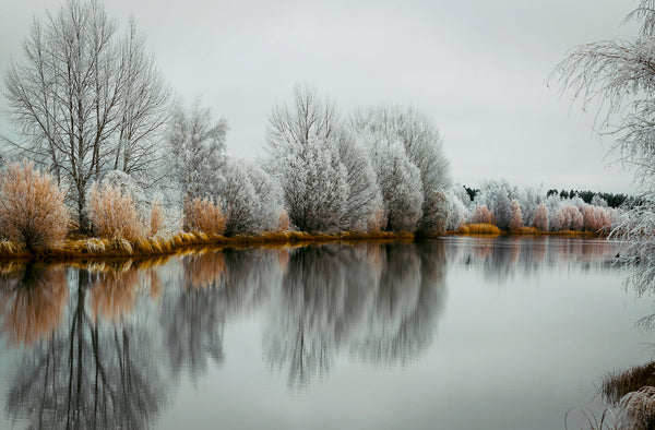 'Hoar Frost Twilight' Photographic Print, Kellands Pond New Zealand