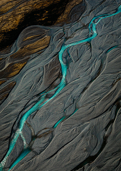 'Flow' Photographic Print, Rakaia River New Zealand