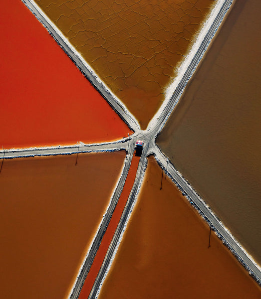 'Geometric Salt' Photographic Print, Grassmere Salt Lake, New Zealand