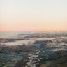 aerial photograph of the Waitaki river at sunrise  winter