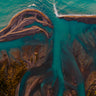 aerial photo of the Waitaki river mouth new zealand