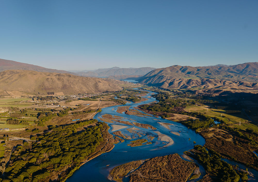 Photographic print of the Waitaki braided river leading to Kurow